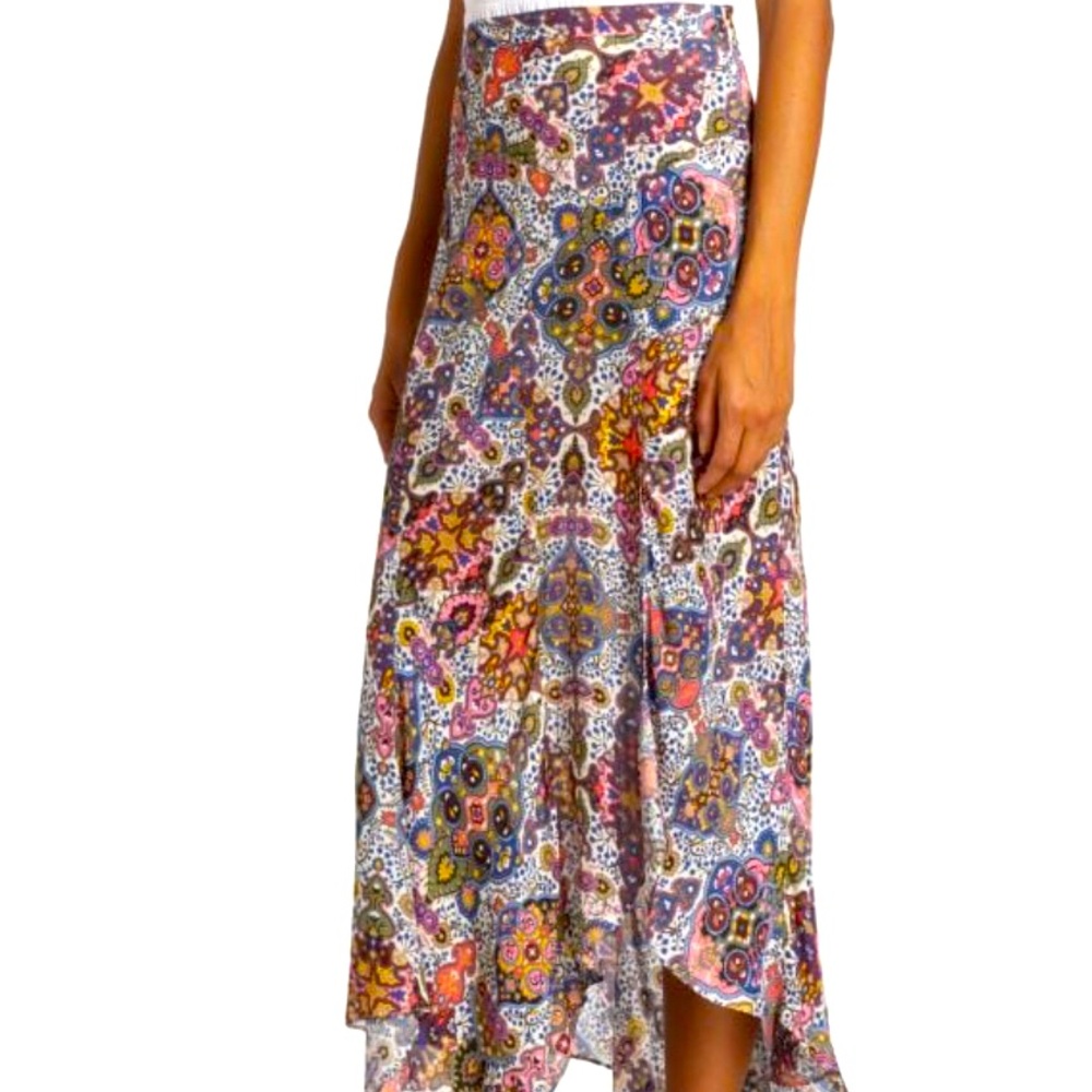 Veronica Beard Multicolored Asymmetrical Midi Skirt